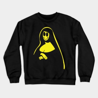 Minimalist Mona Lisa Happy Face Crewneck Sweatshirt